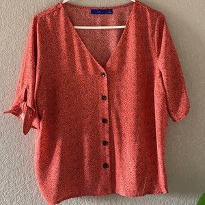 Button-Down Apt 9 Pink and Black Blouse